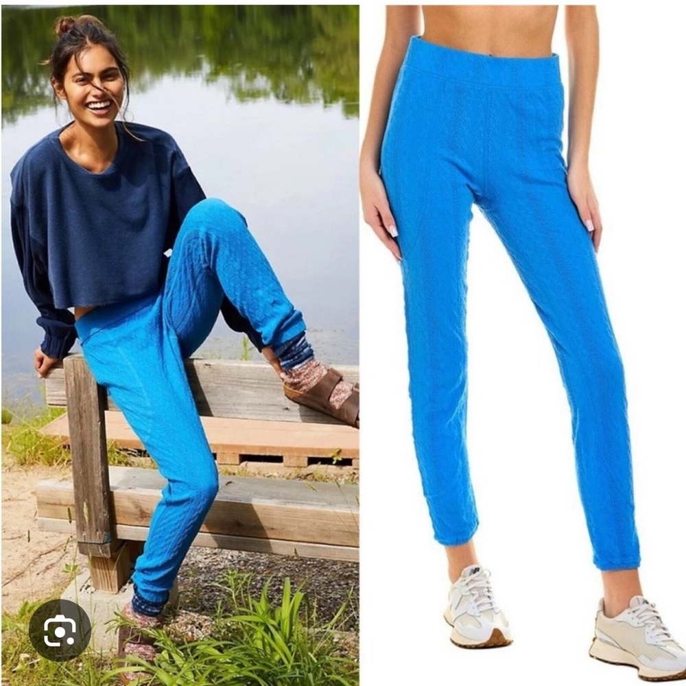Free People FP Movement Break A Sweat Cloud Burst Blue Skinny Pants